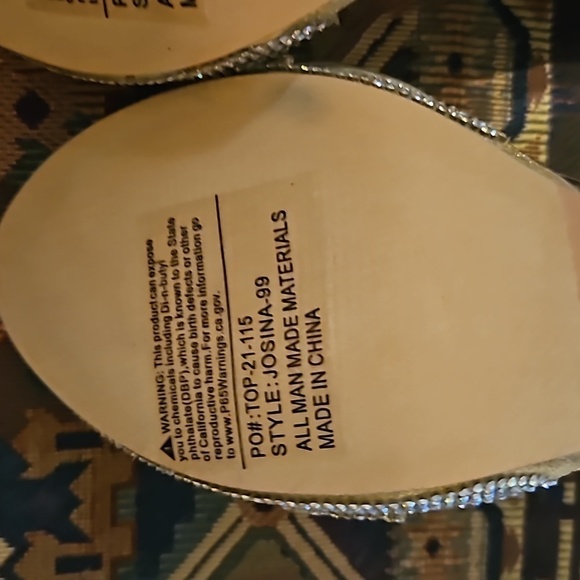 FOREVER 21 Rose Gold Rhinestone Strappy Chunky High Heel Holiday Josina Pumps 9 - Picture 10 of 16